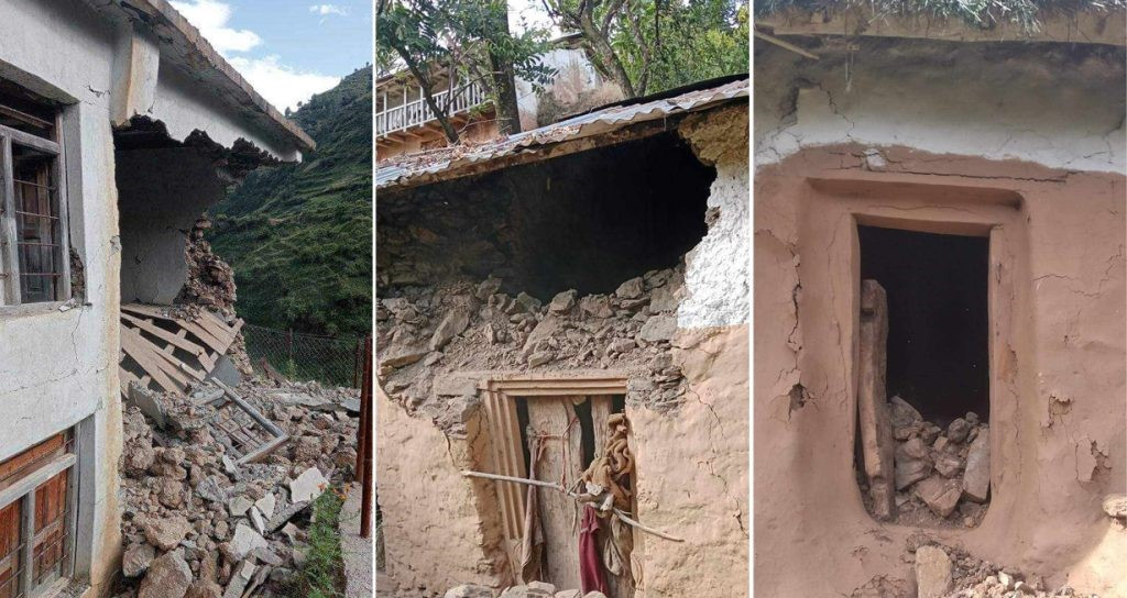 बझाङमा भूकम्पले गर्दा केही घर भत्किए