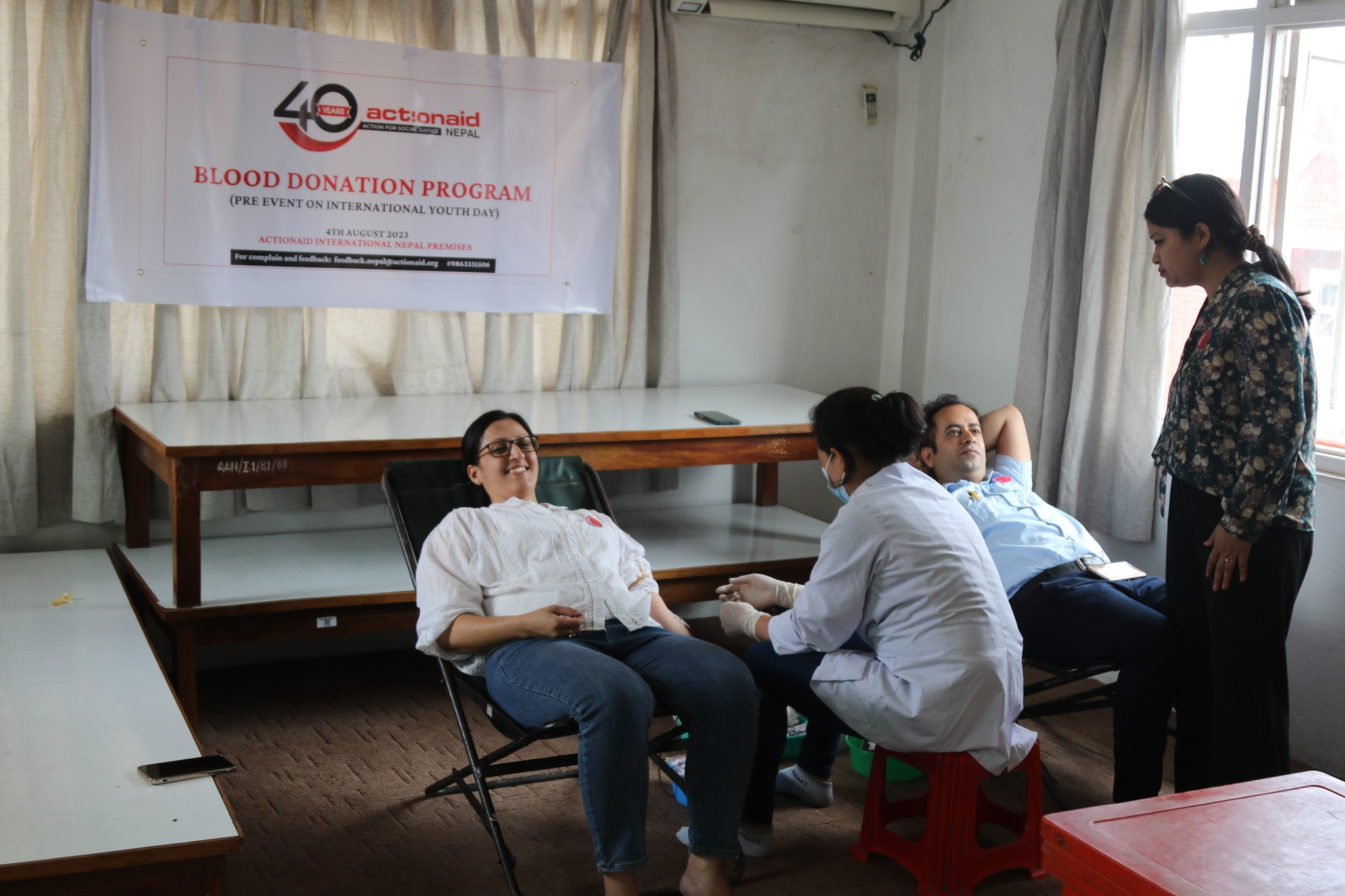 अन्तर्राष्ट्रिय युवा दिवशमा एक्सनएड इन्टरनेशनल नेपालको रक्तदान कार्यक्रम