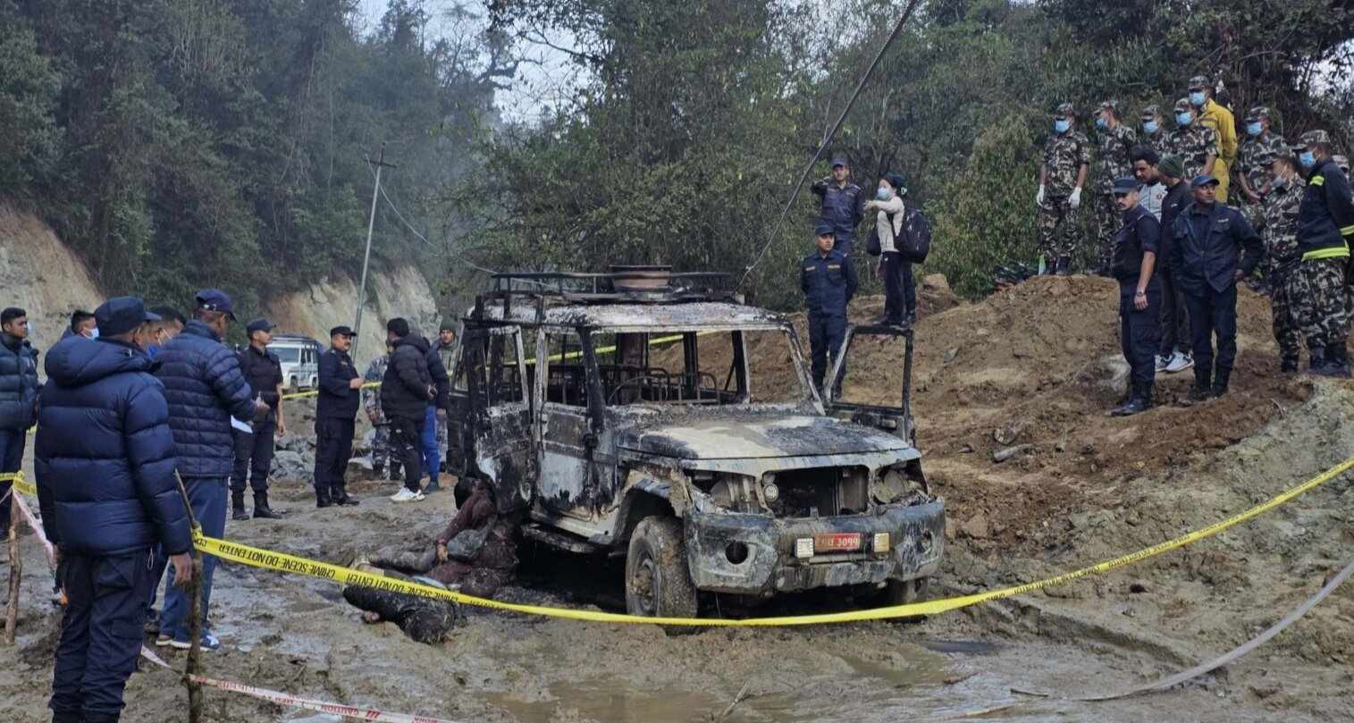 ताप्लेजुङमा तीर्थयात्री बोकेको जिपमा आगलागी, चारजनाको मृत्यु