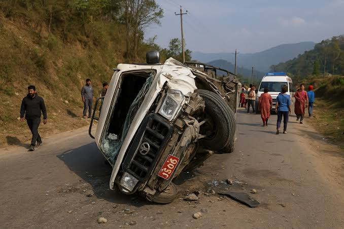 उदयपुरको कटारीमा बोलेरो जीप दुर्घटना हुँदा १५ जना घाइते