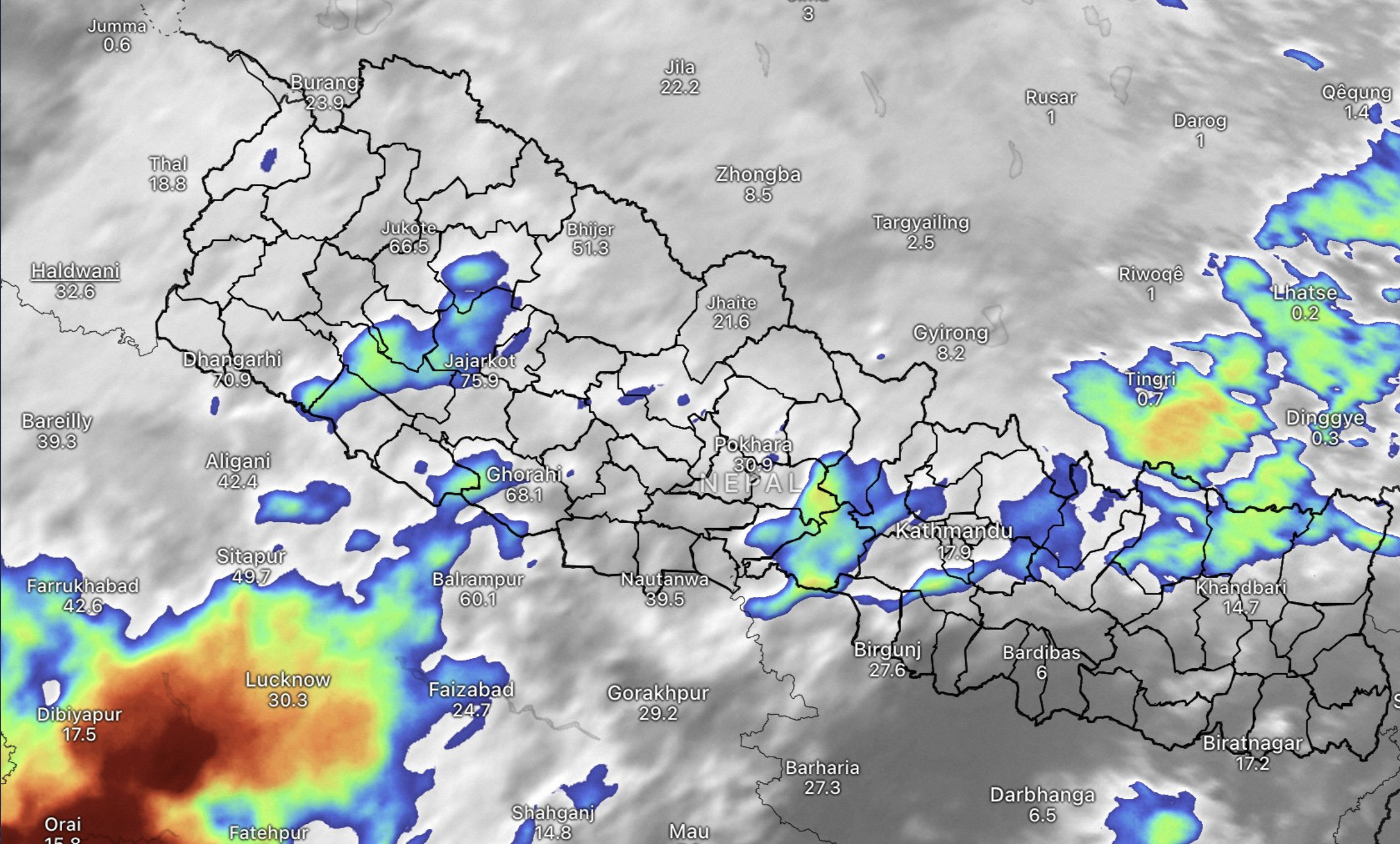आज देशका विभिन्न भागमा आंशिकदेखि साधारणतया बदली हुने
