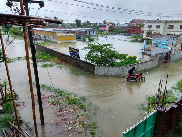 अबिरल बर्षाको कारण विराटनगरका बस्तीमा बाढी पस्यो, बजार क्षेत्र जलमग्न