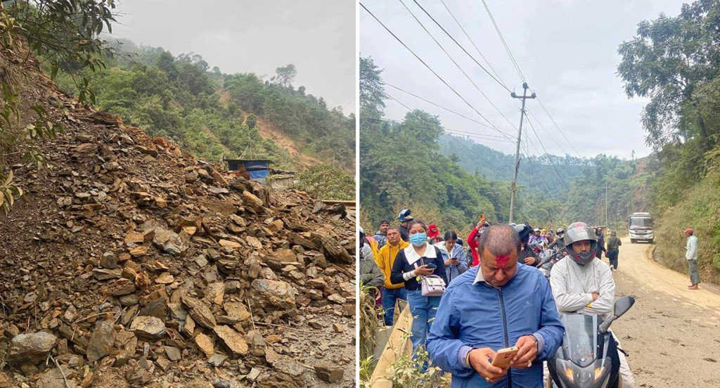 सुख्खा पहिरो खसेर अरनिको राजमार्ग अवरुद्ध