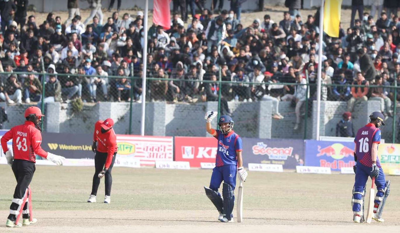 क्यानडाविरुद्ध भीम सार्कीको अर्धशतक