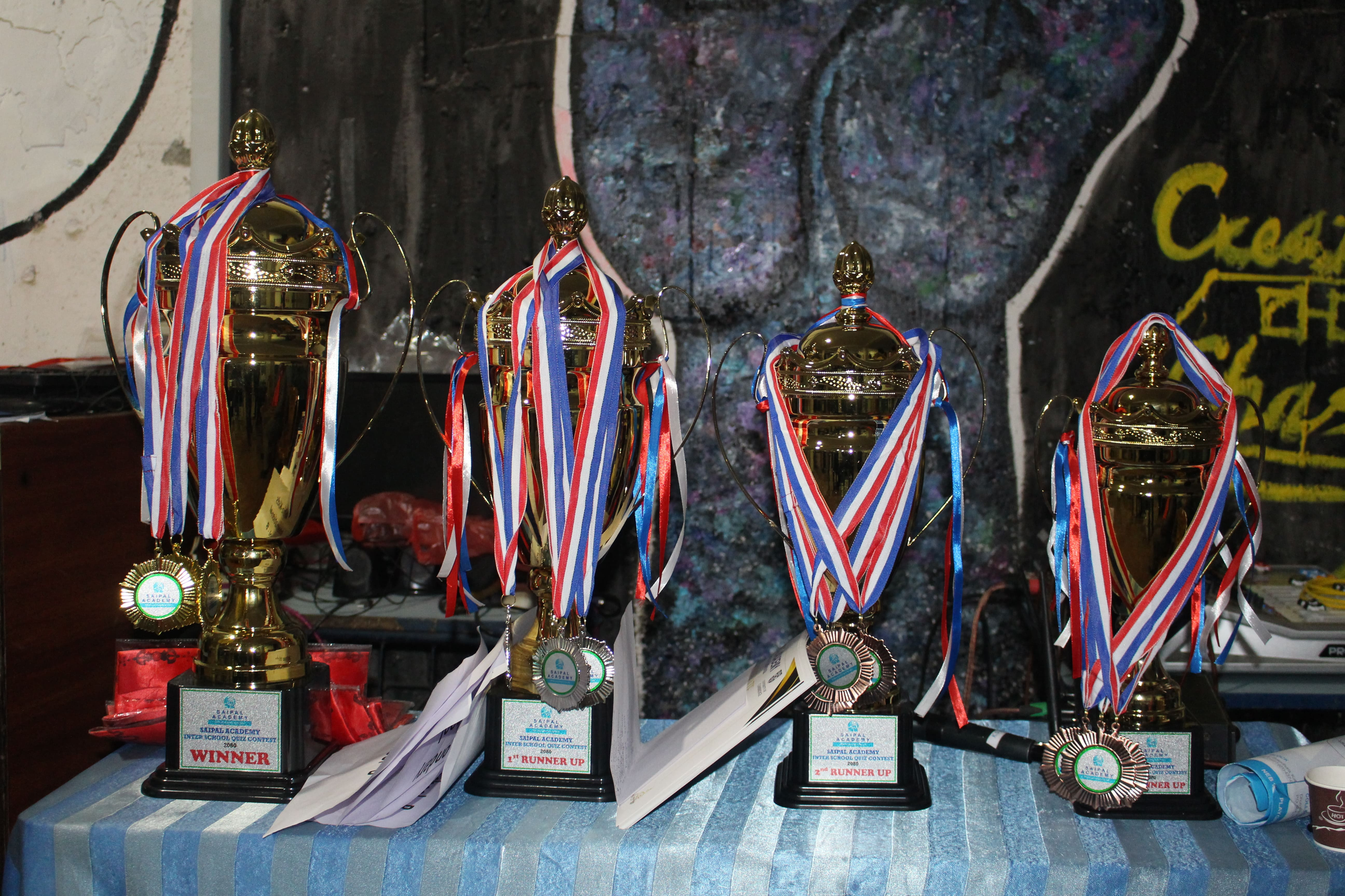 साइपाल एकेडेमीद्वारा आयोजित अन्तर एस.इ.इ हाजिर जवाफ प्रतियोगिताको विजेता टिम सेन्ट जोसेफ